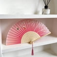 thumbnail image 4 of Paper Fan Decorations Classical Antique Style Folding Fan with Tassel for Stage Props and Wedding, 4 of 7
