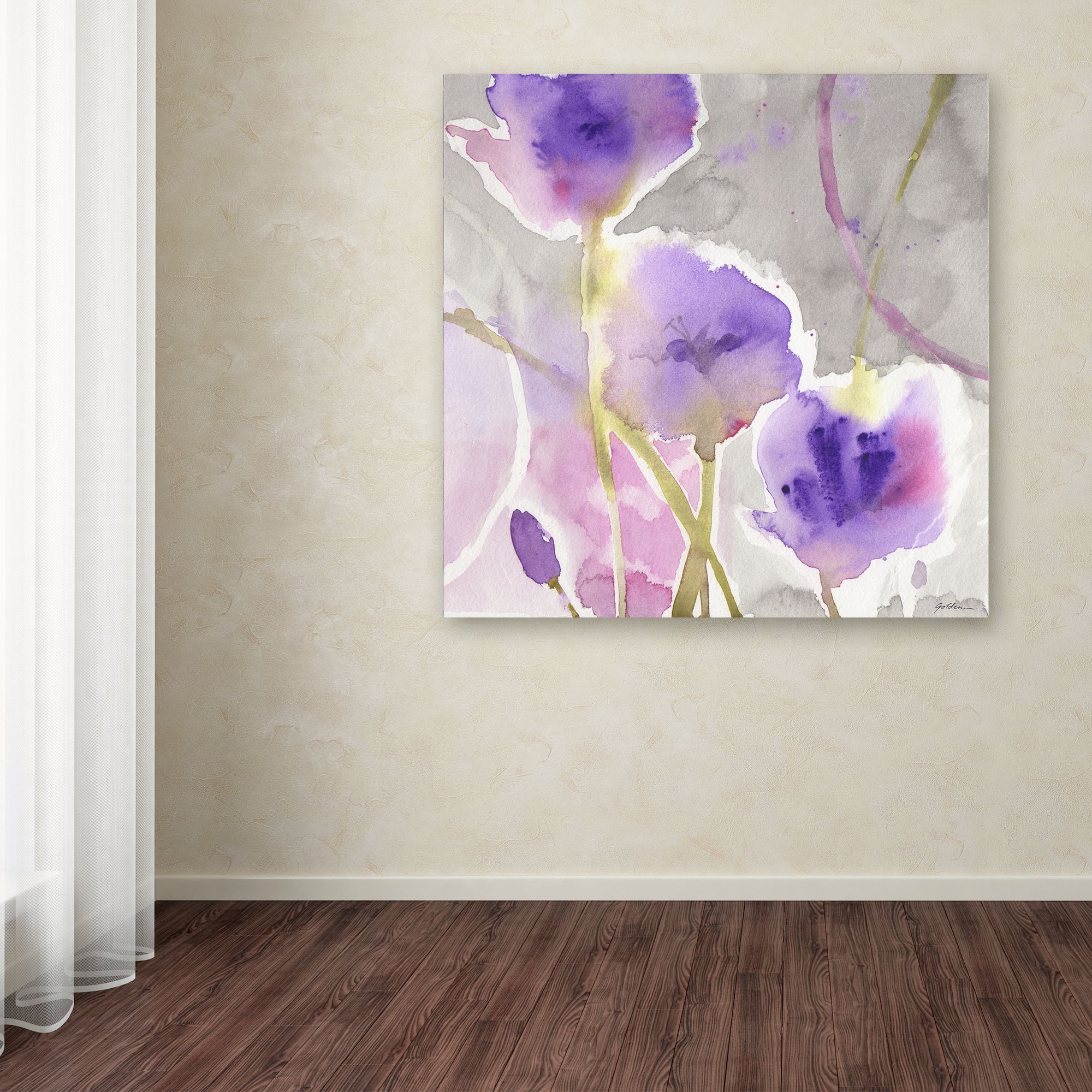 Trademark Fine Art "Deep Purple" Canvas Art by Sheila Golden
