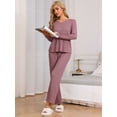 thumbnail image 2 of DARING DIVA Women's Waffle Soft Fall Winter Pajamas Sets XS Red, 2 of 6