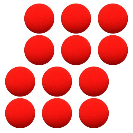 Luxshiny 12Pcs Red Sponge Ball Tricks Prop for Magician in Interactive Performance
