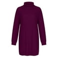 thumbnail image 6 of Arlun Womens Oversized Mini Sweater Dress Turtleneck Batwing Long Sleeve Ribbed Knit Loose 2025 Fall Winter Casual Pullover Short Dress Soft Comfort Stylish Outfits Dark Purple XXL, 6 of 7