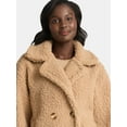 thumbnail image 4 of Time and Tru Women's and Women's Plus Teddy Double Breasted Jacket, Sizes XS-3X, 4 of 5