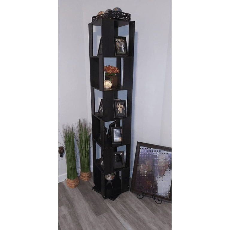 Ansley&HosHo 6 Tier Bookcase 360° Rotating Bookshelves Open Storage, Free  Standing Revolving Bookcase Swivel Bookshelf Display Rack for Bedroom,  Living Room, Home Office,Black 