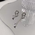 thumbnail image 1 of Woman Asymmetric Diamond Love Metal Chain Earrings Christmas, GiftAsymmetrical Fringe, 1 of 5