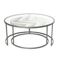 thumbnail image 6 of DecMode 27", 36"D Gray Wood Nesting Coffee Table with Clear Glass Top, 2-Pieces, 6 of 14