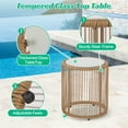 thumbnail image 4 of 3-Piece Patio Set Wicker Patio Bistro Furniture Set Outdoor All-Weather Wicker Furniture for Porch Backyard Rattan Conversation Set W/Glass Coffee Table Top and 2 Chairs/Cushions, 4 of 7