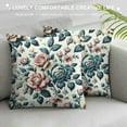 thumbnail image 3 of GOSMITH  Blue and White Porcelain Floral Throw Pillow Covers Set of Vintage Chinoiserie Blue Floral Decorative Couch Pillowcases Cushion Covers for Living Room Bedroom Sofa Outdoor,, 3 of 5