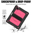 thumbnail image 3 of Dteck for Apple iPad Air 4th Generation 10.9-inch (2020 Released),Shockproof Three-Layer Multi-functional Case Heavy Duty Protector Rubber Hard Back Kickstand Hand/Shoulder Strap Cover,Black+Rose, 3 of 7