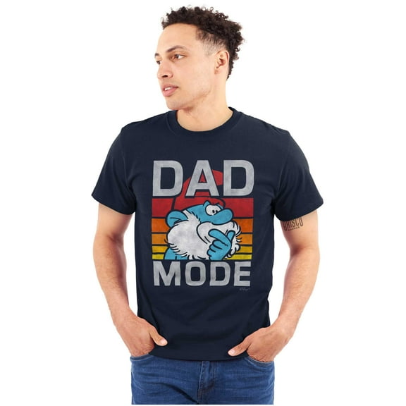 Funny Papa Smurf Cartoon Dad Mode Men's Graphic T Shirt Tees Brisco Brands S