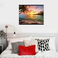 thumbnail image 3 of JRXY DB2475 Canvas Wall Art Beach Sunset Ocean Waves Nature Pictures Canvas Print Frame Picture for Living Room Bedroom Kitchen Home and Office Wall Decor - 20x16 Inch picture1, 3 of 3
