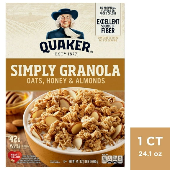 Quaker Simply Granola Regular, Oats, Honey, Almond - 24.1oz - Pack of 2