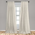 thumbnail image 5 of Ambesonne Vintage Curtains, Abstract Floral Scroll, Pair of 28"x84", Tan White, 5 of 5