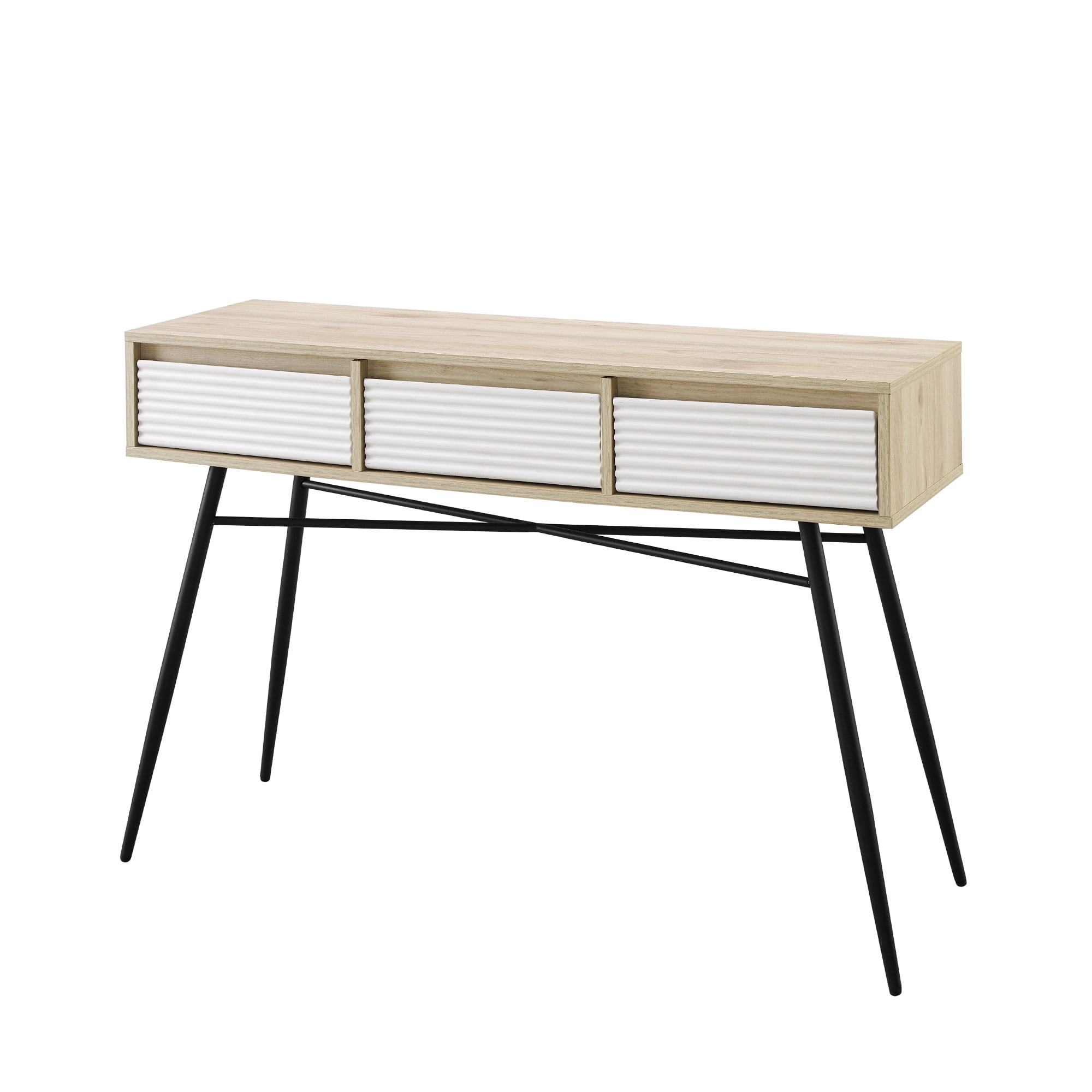 Manor Park Modern Fluted Drawer Entry Table, Birch