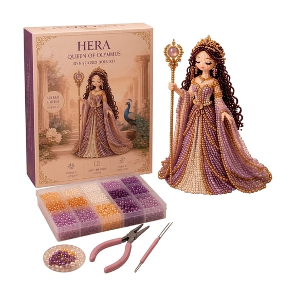 DIY Beaded Doll Kit, Goddess Bead Craft Set, Complete Tools Instruction Handmade Art Hobby Gift for Adults, Art Craft Holiday Present for Craft Lovers