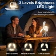 thumbnail image 5 of HIBIBUD Portable Camping Fan with Lights,LED Hanging Ceiling Fan With Remote&Timer, 9.25" Wireless Rechargeable Tent Fan,4 Speeds&Brightness for Canopy, Beach, RV, Car, Camper,Outdoor,Indoor, 5 of 7