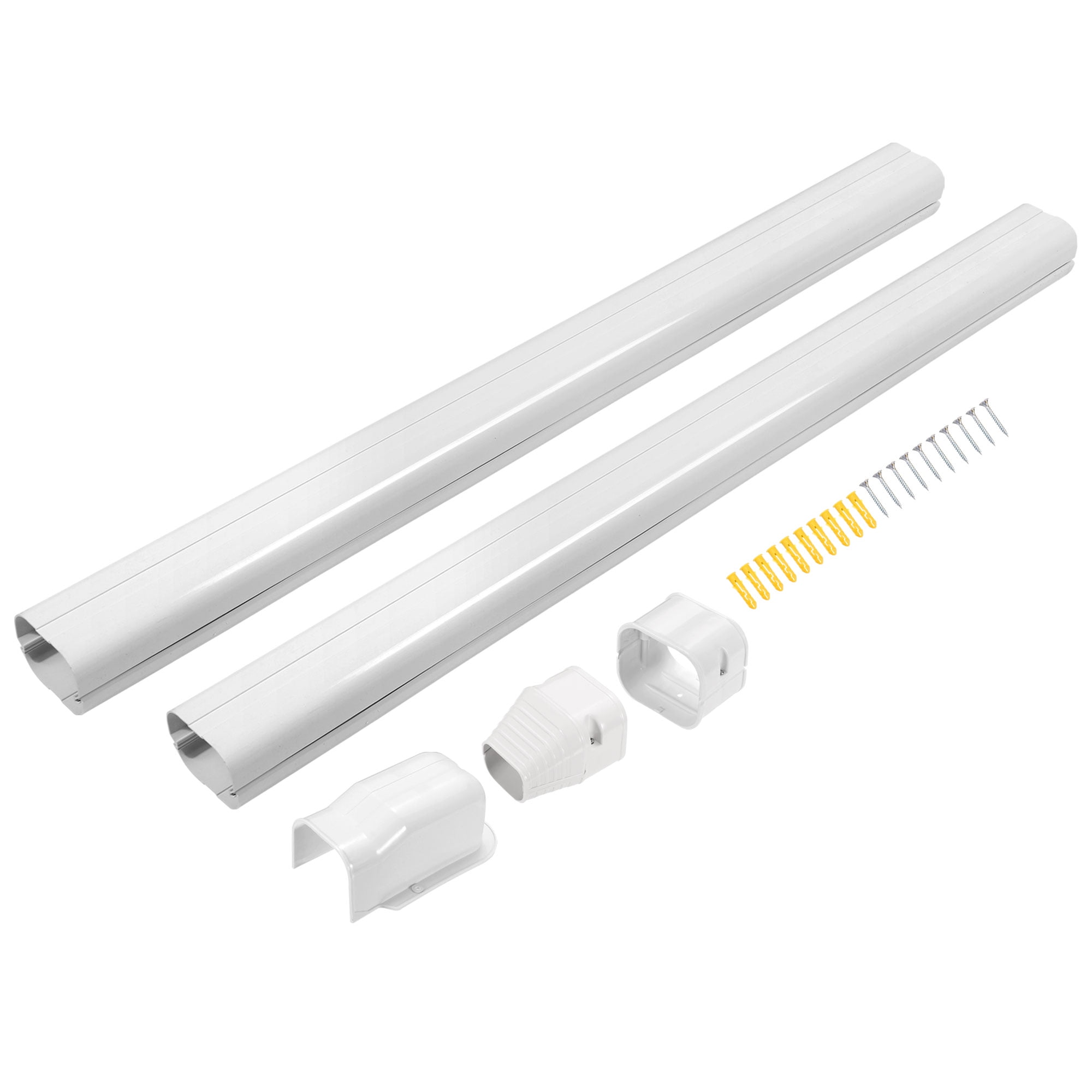 Uxcell 7.55ft L x 2.95" W PVC Decorative Air Conditioner Line Cover Kit White
