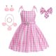 thumbnail image 3 of Disfraz rosa de película para niña, conjunto de ropa con Top estrellado y pantalones, vestido de princesa para fiesta de cumpleaños y Halloween, 2023, 3 of 5