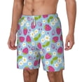 thumbnail image 2 of Uemuo Strawberry And Flowers Pattern Mens Swim Trunks Quick Dry Board Shorts with Mesh Lining, Stretch Beach Shorts Quick Dry No-Chafing Board Shorts-Large, 2 of 9