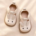 thumbnail image 6 of CUZIBR Girls Toddler Dress Shoes Solid Color Cute Cartoon Bunny Pattern Soft Sole Mary Jean Sandals Leather Hook And Loop Strap Footwear Wedding Party Birthday Dailywear,Beige,0-3 Months, 6 of 8