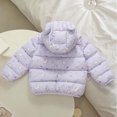 thumbnail image 5 of Wilark Toddler Girls Winter Warm Puffer Jackets with Pockets Long SLeeve Hooded Bunny Print Casual Cute Relaxed Fit Lightweight Coats Purple 2, 5 of 9