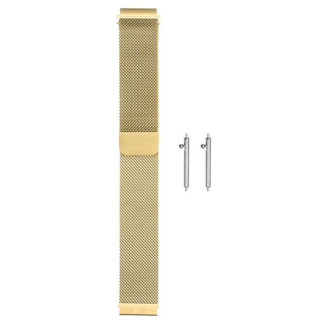 Unique Bargains Stainless Steel Mesh Watch Band 20mm Quick Release Strap Magnetic Clasp, Gold