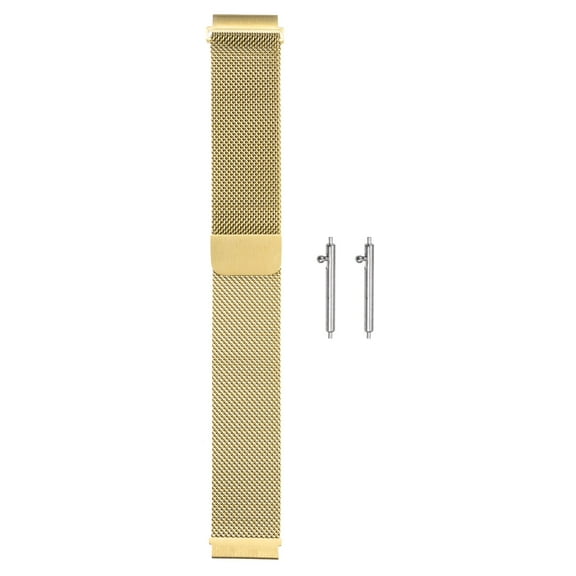 Uxcell Stainless Steel Mesh Watch Band 22mm Quick Release Strap Magnetic Clasp, Gold