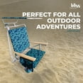 thumbnail image 3 of Bliss Hammocks Folding Beach Chair with Canopy, Storage Pouch, & Cup Holder, 5 Reclining Positions, 275 Lb. Capacity (Blue Flower), 3 of 13