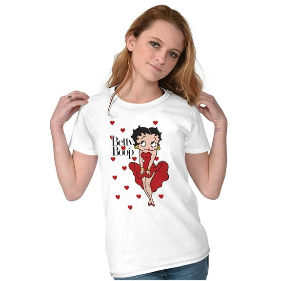 Retro Betty Boop Cartoon Hearts Women's T Shirt Ladies Tee Brisco Brands S