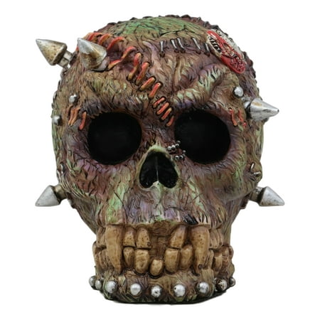 Ebros Day of The Dead Zombie Vampire Frankenstein Skull with Open Brains Figurine 6
