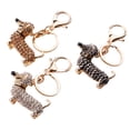 thumbnail image 3 of Llavero con forma de cachorro salchicha con diamantes y diseño moderno y bonito, 3 of 5
