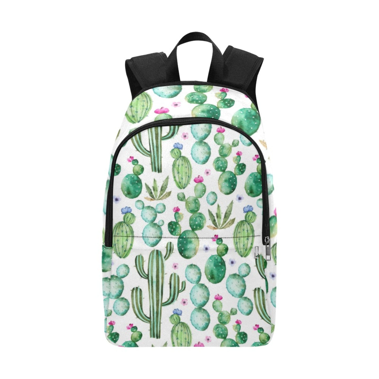 Leather Cactus Potted Plant Green Backpack Daypack Bag Women 