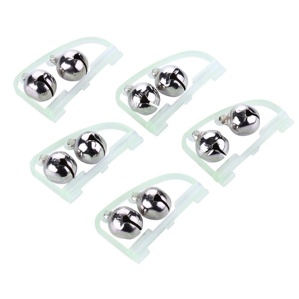 Clips de cloches de pêche en plastique canne à pêche de nuit indicateur d'alarme d'appât de morsure de poisson avec cloches d'alerte doubles Clips de pointe de canne à pêche en plein