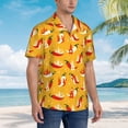 thumbnail image 3 of Fuzoiu Hot Chilli Print Hawaiian Shirt for Men, Summer Beach Casual Short Sleeve Button Down Shirts, Men’s Beach Summer Shirts with Pocket,Medium, 3 of 7