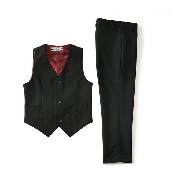 Boys 2-Piece Formal Wear Set Suit Vest Pants Wedding Pageboy Coming of Age Ceremony or Graduation Performance