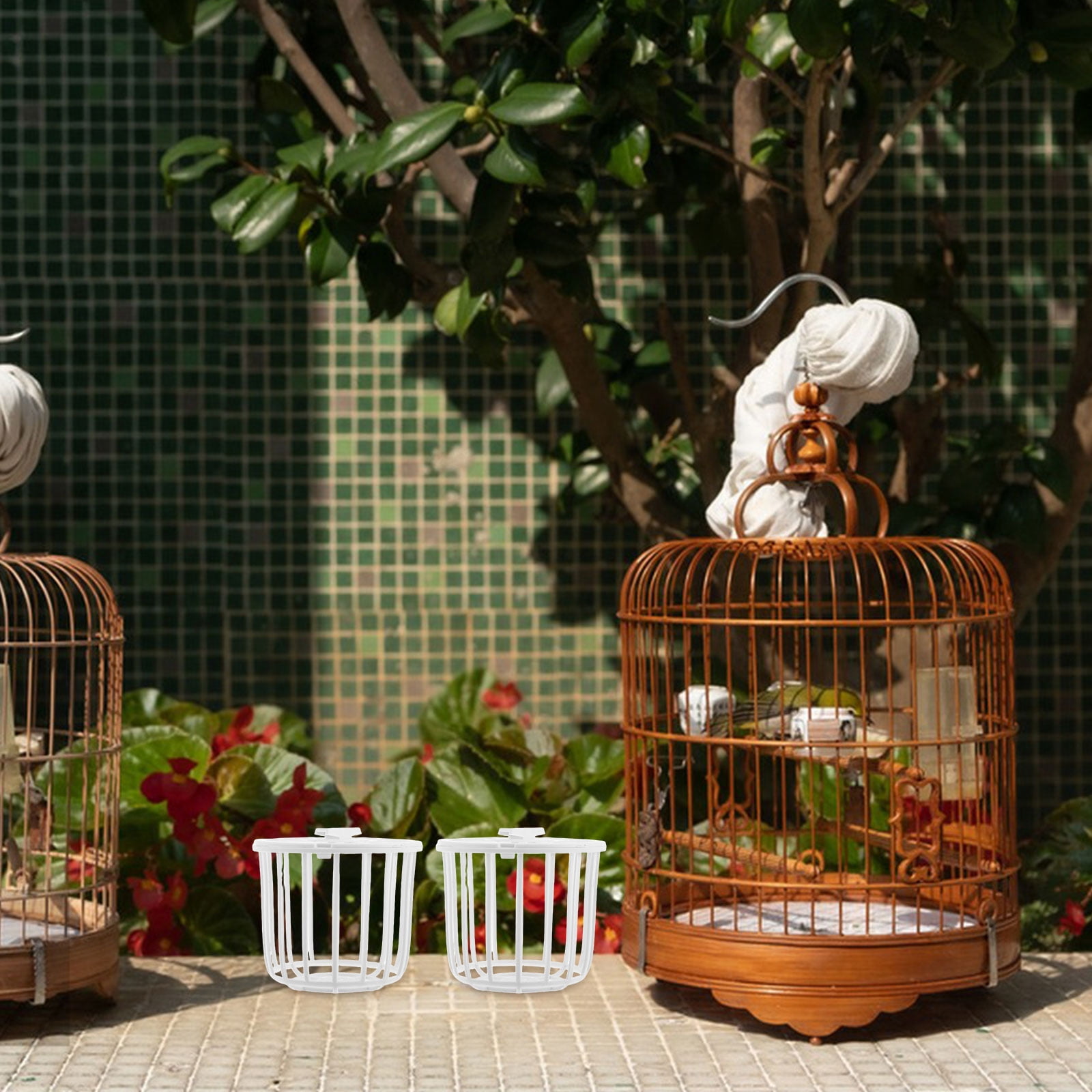 HAMPPLIES Plastic Bird Hut, White, Easy Nest Construction for Canaries and Finches, 10Pcs