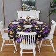 thumbnail image 2 of Halloween Bats Moons and Eyes Round Tablecloth 60"x60",Wrinkle Wipeable Table Cloth for Kitchen Dining Room Picnic Patio Party, 2 of 6