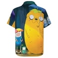 thumbnail image 6 of Adventure Time Casual Short Sleeve Shirt Lapel Collar Shirt Summer Beach Shirt 6XL, 6 of 8