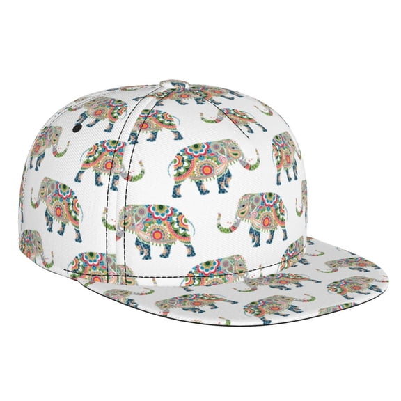 Hirioo Indian Elephant for Baseball Cap Men Cap Flat Brim for Men Women Teens Adjustable Baseball Cap