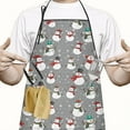 thumbnail image 2 of Gray Christmas Snowman Pattern Apron-Garden Aprons for Women with Pockets-Cotton Linen Waterproof Kitchen Cooking Gardening Aprons Adjustable for Kitchen,Cooking,BBQ and Salon 33"x27", 2 of 7