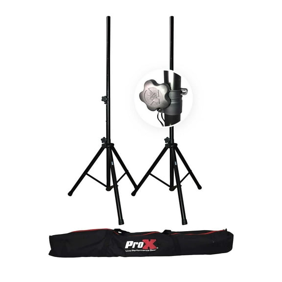 ProX T-SS18P Set of 2 Heavy Duty Speaker Tripod Stands 6 ft. (44"-72") W/Bag