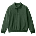 thumbnail image 4 of Conairie Polo Shirts for Men Long Sleeve Fall Henley Waffle Lapel Quarter Button Polo Shirt Casual Striped Loose Fit Sweat Tops GN2 XXXL, 4 of 4