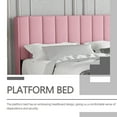 thumbnail image 7 of AUFANK Twin Bed Frame Upholstered Platform with Wooden Slats, Noise-Free, Pink, 7 of 7