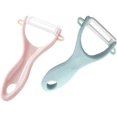 thumbnail image 1 of Fruit Peeler, Ceramic Peeler, Ceramic Blade Peelers for Fruits, Potatoes, Sharp Vegetables, Set of 2-Pink/Blue, 1 of 5