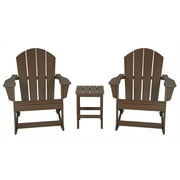 Keller 3 Piece Outdoor Rocking Chair and Table Set in Dark Brown