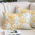 thumbnail image 2 of Orange Gray Coral Coastal Pillow Covers 12"x20", Summer Beach Seaside Nautical Soft Brushed Microfiber Breathable Throw Pillow Covers, Pillowcase with Zipper for Couch Sofa Bedroom Living Room, 2 of 9