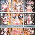 thumbnail image 6 of Merry Christmas Window Clings, Pink Santa Claus Xmas Snowman Flowers Stickers Decals Decor, Winter Snowflakes Holiday Party Home Kitchen Decorations Christmas Window Stickers, 6 of 6