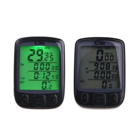 5 Function Bicycle Computer - Wireless Bike Bicycle Cycling Computer Odometer Speedometer LCD Backlight Backlit Waterproof Multifunction