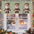 thumbnail image 5 of Valances for Windows Merry Christmas Santa Claus Western Cowboy Rod Pocket Short Curtain for bathroom living room bedroom Snowflake Sage Green 1 Panel 54x18in, 5 of 7