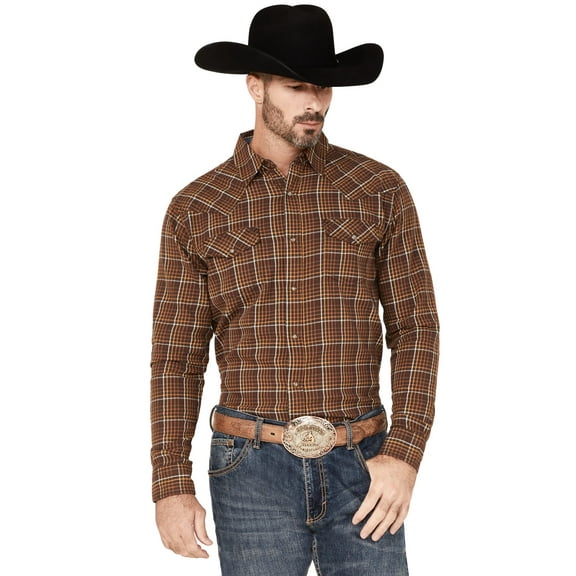 Cody James Men's Rusty Nail Plaid Print Long Sleeve Snap Western Flannel Shirt - CJFA22FL8 X-