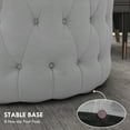 thumbnail image 5 of HOMCOM Tufted Ottoman, Velvet-feel Upholstered Foot Stool with Padded Seat, Round Ottoman Coffee Table for Living Room, Bedroom, Light Gray, 5 of 9